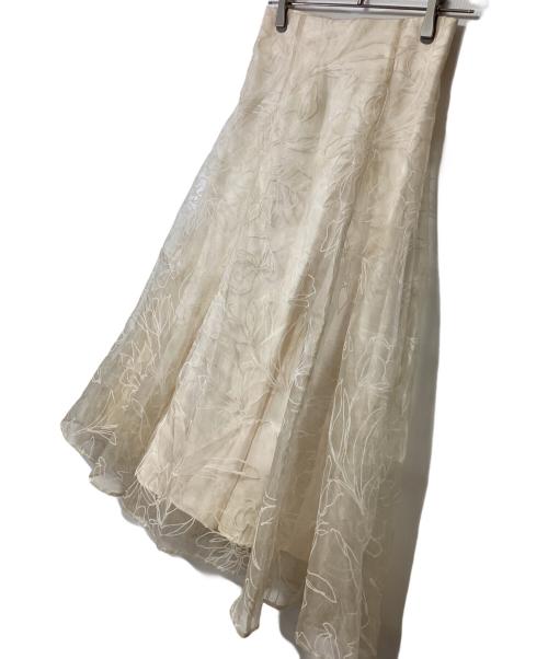 Mystrada（マイストラーダ）Mystrada (マイストラーダ) リコリスフロッキースカート アイボリー サイズ:36の古着・服飾アイテム