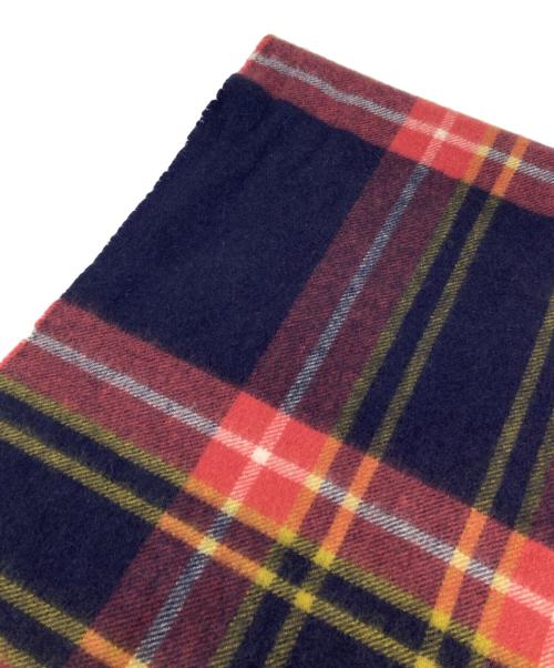 JOHNSTONS OF ELGIN（ジョンストンズオブエルガン）JOHNSTONS OF ELGIN (ジョンストンズオブエルガン) カシミヤチェックマフラー ネイビー×レッドの古着・服飾アイテム