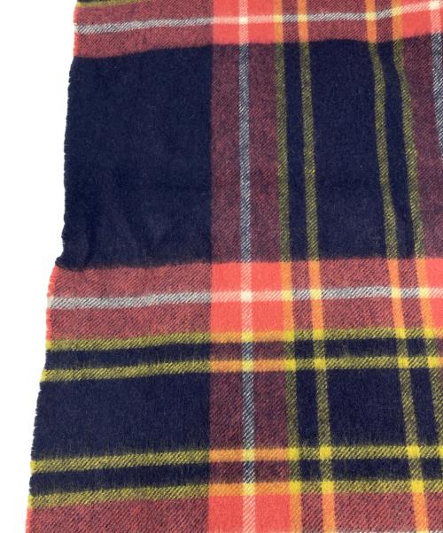 JOHNSTONS OF ELGIN（ジョンストンズオブエルガン）JOHNSTONS OF ELGIN (ジョンストンズオブエルガン) カシミヤチェックマフラー ネイビー×レッドの古着・服飾アイテム
