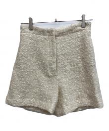 THIRD MAGAZINE×mikomori（サードマガジン×ミコモリ）の古着「ファンシーツイードショートパンツ」｜ホワイト