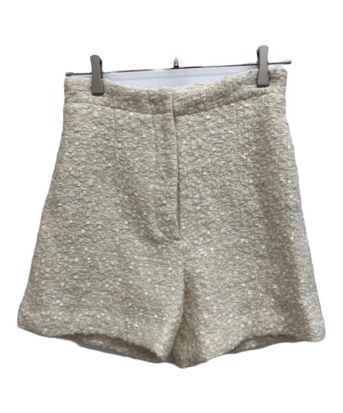 THIRD MAGAZINE（サードマガジン）THIRD MAGAZINE (サードマガジン) mikomori (ミコモリ) ファンシーツイードショートパンツ ホワイト サイズ:3の古着・服飾アイテム