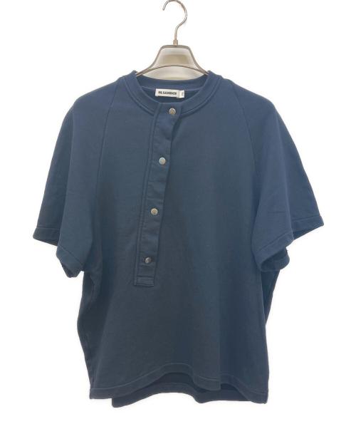 JIL SANDER（ジルサンダー）JIL SANDER (ジルサンダー) スナップボタンクルーネックスウェット ネイビー サイズ:Sの古着・服飾アイテム