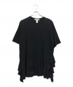 COMME des GARCONS SHIRTコムデギャルソンシャツ）の古着「ラッフルディテール Tシャツ」｜ブラック