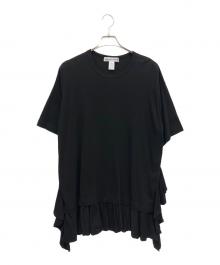 COMME des GARCONS SHIRT（コムデギャルソンシャツ）の古着「ラッフルディテール Tシャツ」｜ブラック