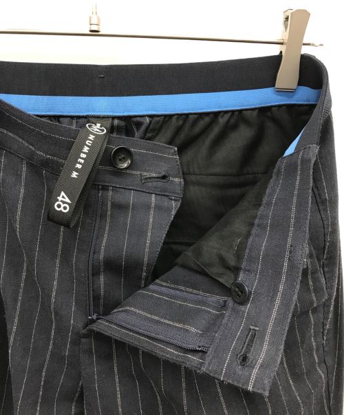 NUMBER M（ナンバーエム）NUMBER M (ナンバーエム) タックパンツ ネイビー サイズ:48の古着・服飾アイテム