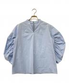 anuansアニュアンス）の古着「ギャザーブラウス」｜ブルー