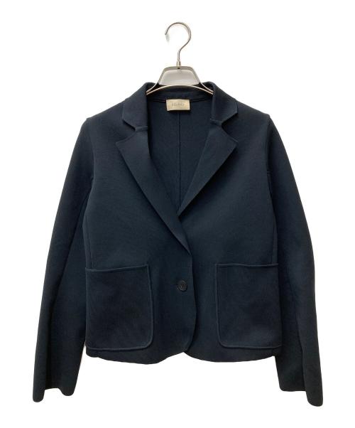 DES PRES（デ プレ）DES PRES (デ プレ) フルニードルニットパターン ラペルジャケット ネイビー サイズ:Fの古着・服飾アイテム