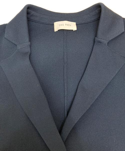 DES PRES（デ プレ）DES PRES (デ プレ) フルニードルニットパターン ラペルジャケット ネイビー サイズ:Fの古着・服飾アイテム