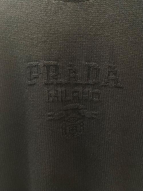 PRADA（プラダ）PRADA (プラダ) ウールカシミヤクルーネックセーター ブラック サイズ:40の古着・服飾アイテム