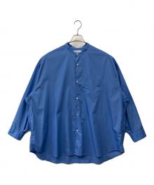 Graphpaper（グラフペーパー）の古着「Broad L/S Oversized Band Collar Shirt」｜ブルー