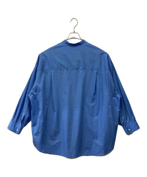 Graphpaper（グラフペーパー）Graphpaper (グラフペーパー) Broad L/S Oversized Band Collar Shirt ブルー サイズ:2の古着・服飾アイテム