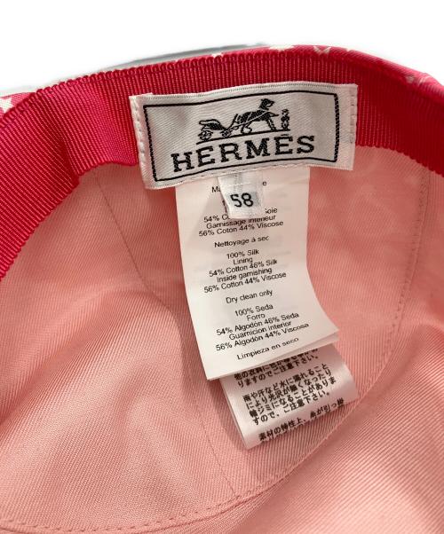 HERMES（エルメス）HERMES (エルメス) イリス・ジグザグ キャップ ピンク サイズ:58の古着・服飾アイテム