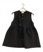 UNITED ARROWSユナイテッドアローズ）の古着「フリルニットベスト」｜ブラック