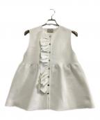 UNITED ARROWSユナイテッドアローズ）の古着「フリルニットベスト」｜ホワイト