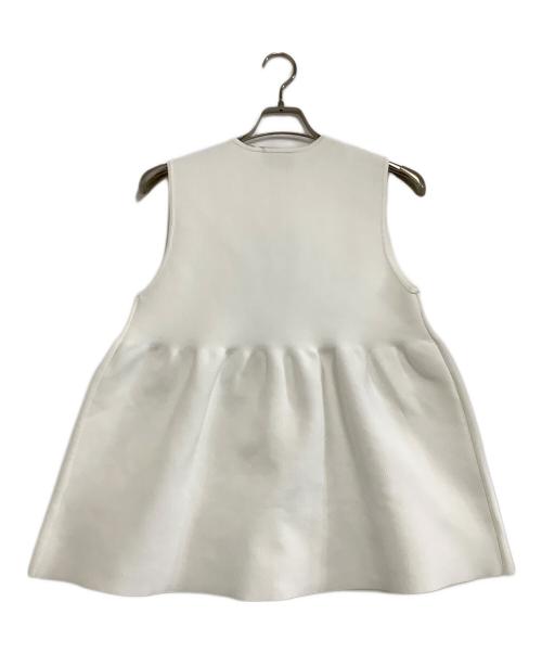 UNITED ARROWS（ユナイテッドアローズ）UNITED ARROWS (ユナイテッドアローズ) フリルニットベスト ホワイト サイズ:表記なしの古着・服飾アイテム
