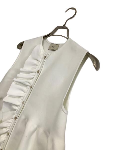 UNITED ARROWS（ユナイテッドアローズ）UNITED ARROWS (ユナイテッドアローズ) フリルニットベスト ホワイト サイズ:表記なしの古着・服飾アイテム