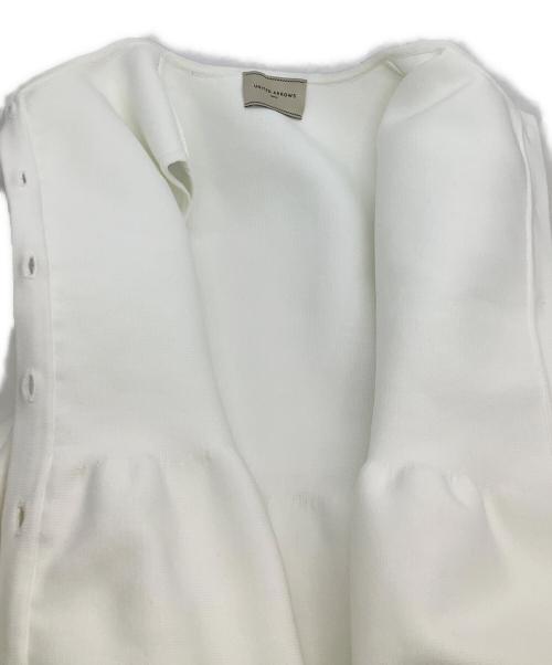 UNITED ARROWS（ユナイテッドアローズ）UNITED ARROWS (ユナイテッドアローズ) フリルニットベスト ホワイト サイズ:表記なしの古着・服飾アイテム