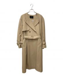green label relaxing（グリーンレーベルリラクシング）の古着「FM T/C オーバー ノーカラー トレンチ コート 3625-126-1595」｜ベージュ