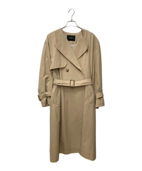 green label relaxing（グリーンレーベルリラクシング）green label relaxing (グリーンレーベルリラクシング) FM T/C オーバー ノーカラー トレンチ コート 3625-126-1595 ベージュ サイズ:38の古着・服飾アイテム