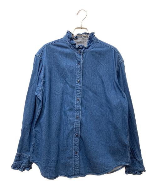 JOURNAL STANDARD relume（ジャーナルスタンダード レリューム）JOURNAL STANDARD relume (ジャーナルスタンダード レリューム) デニムフリルブラウス ブルー サイズ:Fの古着・服飾アイテム