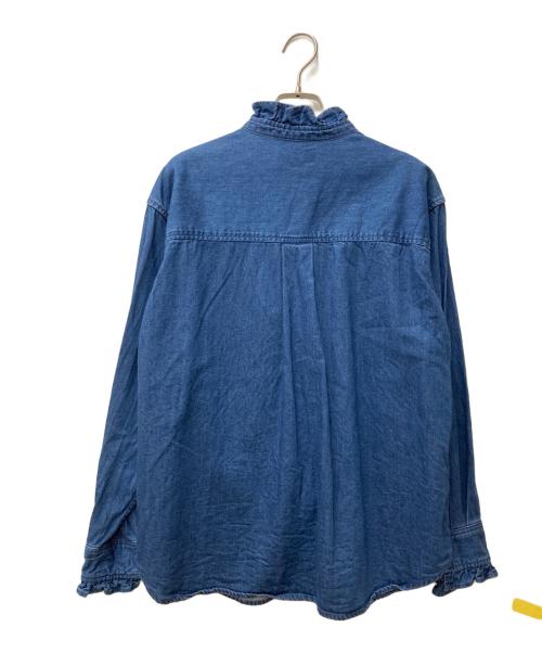 JOURNAL STANDARD relume（ジャーナルスタンダード レリューム）JOURNAL STANDARD relume (ジャーナルスタンダード レリューム) デニムフリルブラウス ブルー サイズ:Fの古着・服飾アイテム