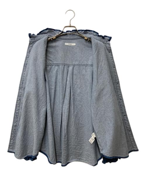 JOURNAL STANDARD relume（ジャーナルスタンダード レリューム）JOURNAL STANDARD relume (ジャーナルスタンダード レリューム) デニムフリルブラウス ブルー サイズ:Fの古着・服飾アイテム