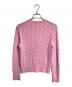 POLO RALPH LAUREN (ポロ・ラルフローレン) ケーブルニット コットン クルーネック カーディガン ピンク サイズ:L：12000円