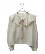 HER LIP TOハーリップトゥ）の古着「Ruffled Pussy Bow Blouse　1233302080」｜ホワイト