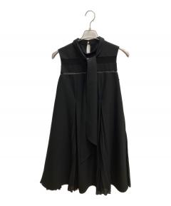 中古・古着通販】foufou (フーフー) THE DRESS #36 black linen DRESS