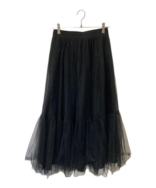 ARPEGE STORY（アルページュストーリー）Arpege story (アルページュストーリー) チュールドットスカート ブラック サイズ:2の古着・服飾アイテム