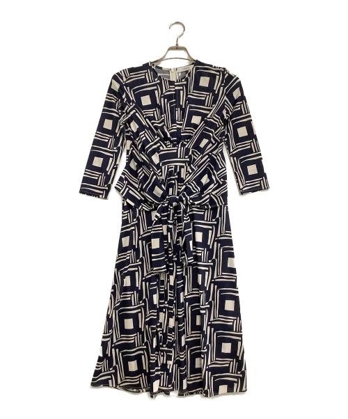 CORCOVADO（コルコバード）CORCOVADO (コルコバード) 総柄ブラウスワンピース ネイビー サイズ:Sの古着・服飾アイテム