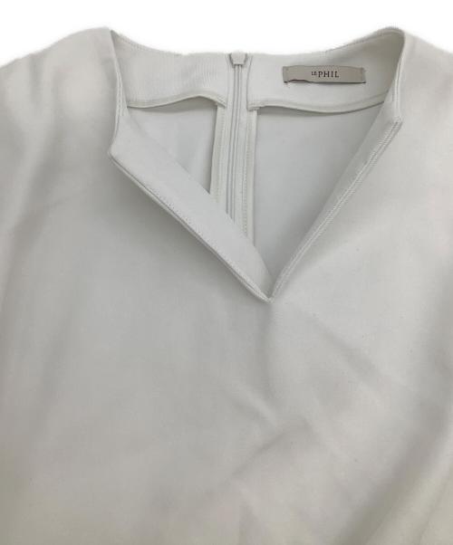 LE PHIL（ル フィル）LE PHIL (ル フィル) 2WAYツイルフレアブラウス ホワイト サイズ:freeの古着・服飾アイテム