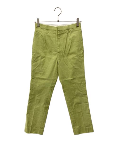DESIGNWORKS（デザインワークス）DESIGNWORKS (デザインワークス) リネンレーヨンストレートパンツ グリーン サイズ:36の古着・服飾アイテム