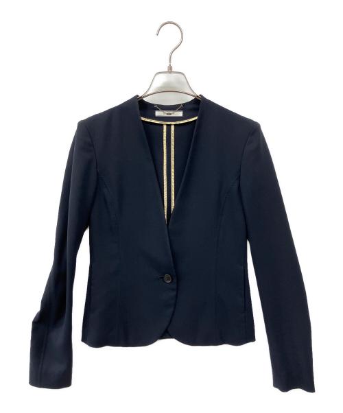 BEIGE（ベイジ）BEIGE (ベイジ) LUIZA ノーカラージャケット ネイビー サイズ:2の古着・服飾アイテム