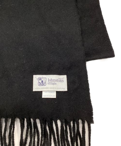 JOHNSTONS OF ELGIN（ジョンストンズオブエルガン）JOHNSTONS OF ELGIN (ジョンストンズオブエルガン) カシミヤ大判ストール ブラックの古着・服飾アイテム