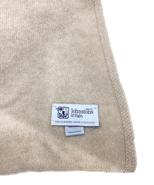 JOHNSTONS OF ELGIN（ジョンストンズオブエルガン）JOHNSTONS OF ELGIN (ジョンストンズオブエルガン) カシミヤニットストール ベージュの古着・服飾アイテム