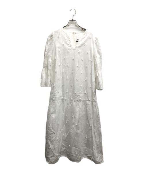 MUVEIL（ミュベール）MUVEIL (ミュベール) レース刺繍ワンピース ホワイト サイズ:40の古着・服飾アイテム