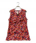 MARNIマルニ）の古着「フラワープリントノースリーブブラウス」｜レッド