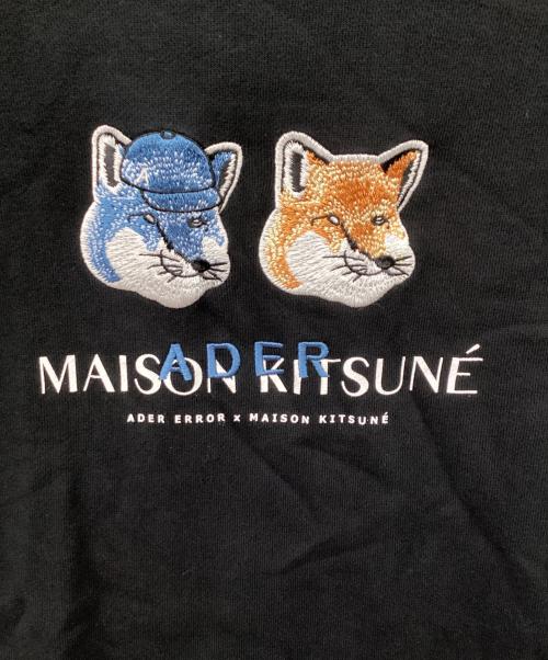 maison kitsune（メゾンキツネ）maison kitsune (メゾンキツネ) ADER error (アーダーエラー) エンブロイダリークルーネックスウェット ブラック サイズ:A1の古着・服飾アイテム