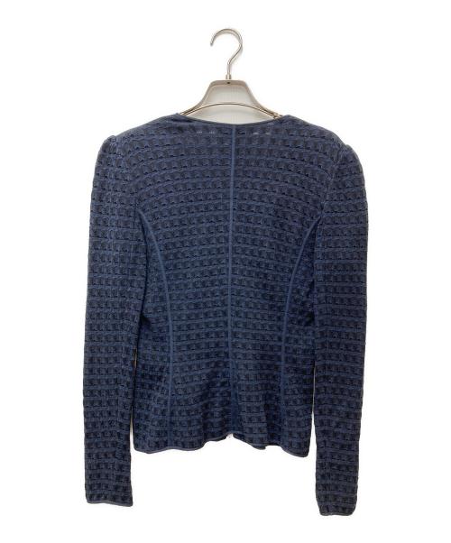 GIORGIO ARMANI（ジョルジョアルマーニ）GIORGIO ARMANI (ジョルジョアルマーニ) ジップカーディガン ネイビー サイズ:42の古着・服飾アイテム