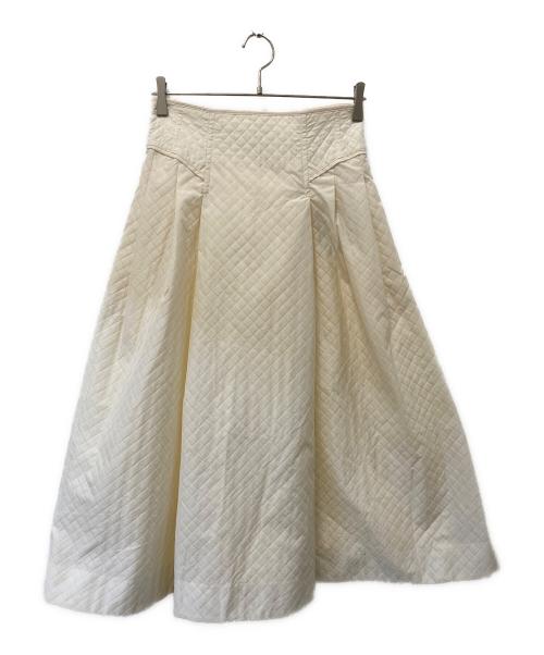 JUSGLITTY（ジャスグリッティー）JUSGLITTY (ジャスグリッティー) キルティングジャガードフレアスカート ホワイト サイズ:2 未使用品の古着・服飾アイテム