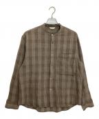WELLDERウェルダー）の古着「Band Collar Shirt Jacket」｜ブラウン