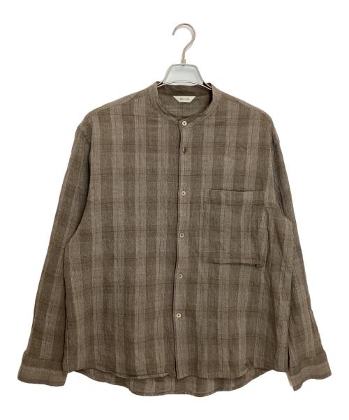 WELLDER（ウェルダー）WELLDER (ウェルダー) Band Collar Shirt Jacket ブラウン サイズ:4の古着・服飾アイテム
