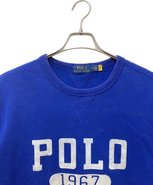 POLO RALPH LAUREN（ポロ・ラルフローレン）POLO RALPH LAUREN (ポロ・ラルフローレン) クルーネックスウェット ブルー サイズ:Mの古着・服飾アイテム