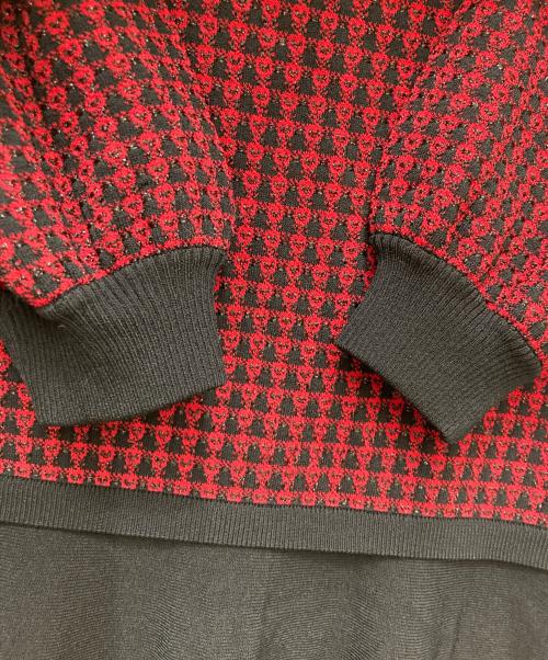 RED VALENTINO（レッドヴァレンティノ）RED VALENTINO (レッドヴァレンティノ) knitted A-line dress レッド サイズ:ＸＳの古着・服飾アイテム