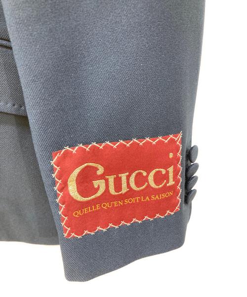 GUCCI（グッチ）GUCCI (グッチ) ラベル フルイドドリルジャケット ネイビー サイズ:40の古着・服飾アイテム