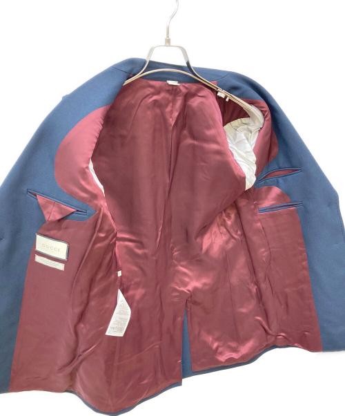 GUCCI（グッチ）GUCCI (グッチ) ラベル フルイドドリルジャケット ネイビー サイズ:40の古着・服飾アイテム