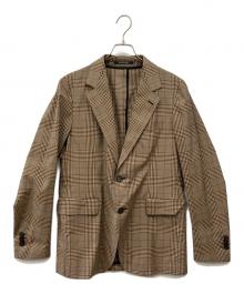 TAGLIATORE（タリアトーレ）の古着「チェックストレッチウール2Bジャケット」｜ブラウン