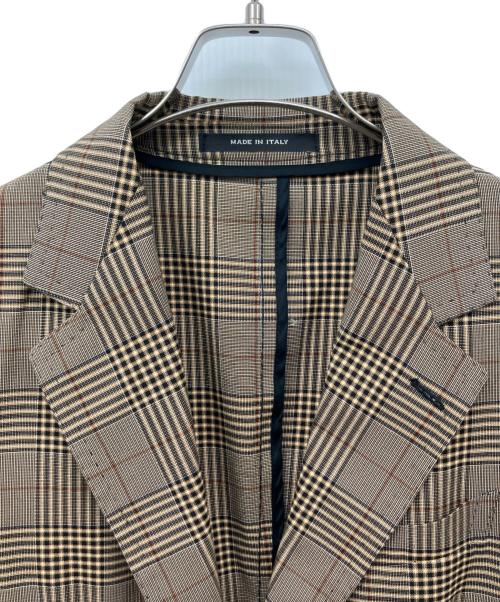 TAGLIATORE（タリアトーレ）TAGLIATORE (タリアトーレ) チェックストレッチウール2Bジャケット ブラウン サイズ:48の古着・服飾アイテム