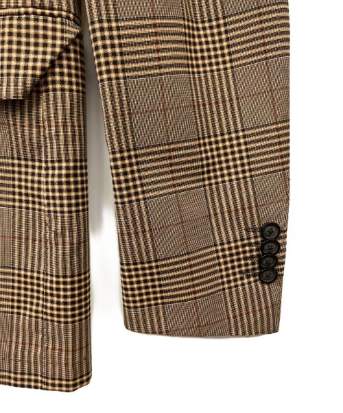 TAGLIATORE（タリアトーレ）TAGLIATORE (タリアトーレ) チェックストレッチウール2Bジャケット ブラウン サイズ:48の古着・服飾アイテム